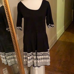 Flattering Black and White Dress